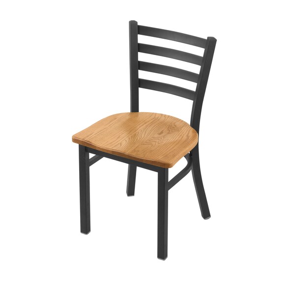 400 Jackie 18" Chair with Pewter Finish and Medium Oak Seat